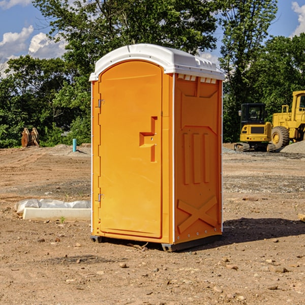 how often are the portable restrooms cleaned and serviced during a rental period in Sophia NC